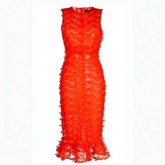 Cynthia Rowley sleeveless lace midi dress Red Size 6 NWT - Picture 3 of 10